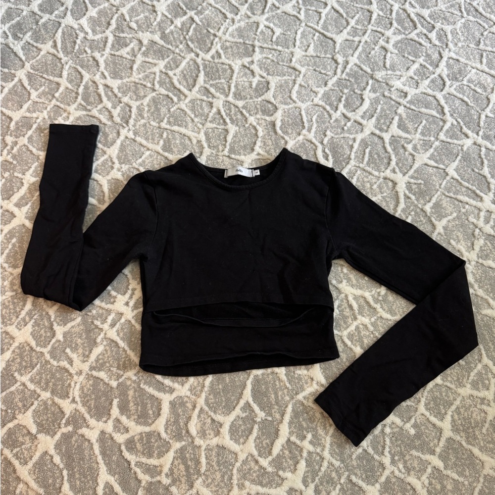 Cutout Long Sleeve Crop Top